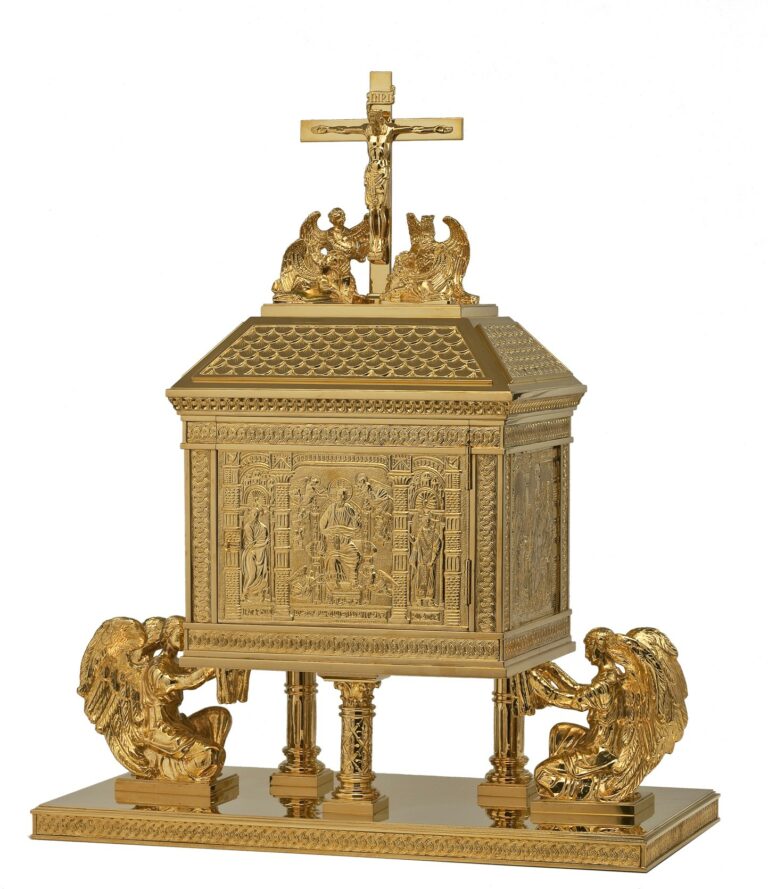 Neo-Romanesque tabernacle with tetramorphs