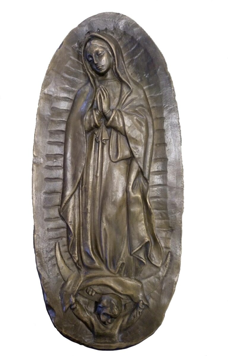 Virgen Guadalupe acabado bronce