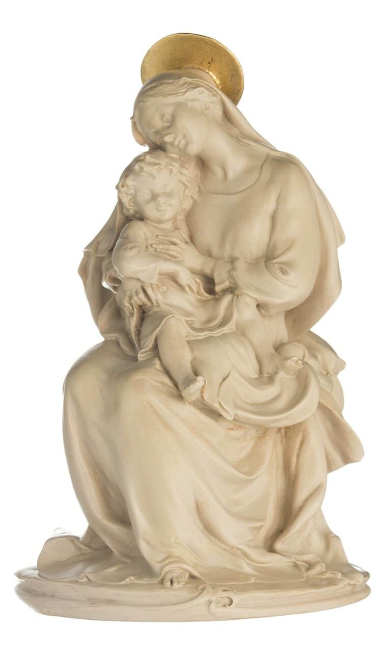 Virgen con Niño acabado alabastro oro
