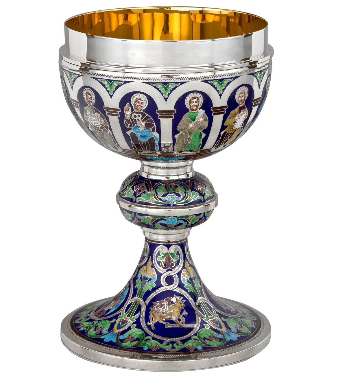 enameled silver chalice