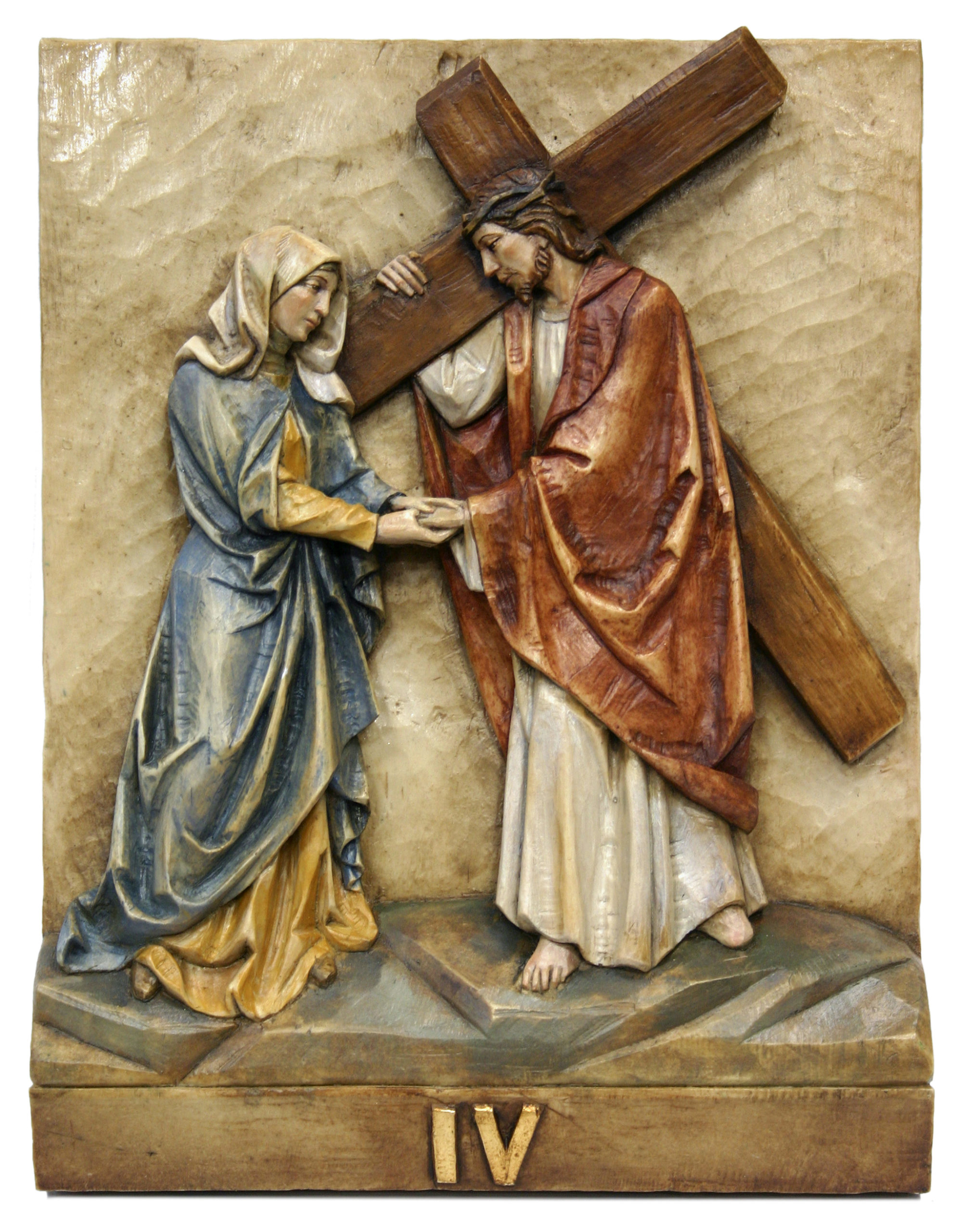 Stations of the Cross made in Arte Granda. Material polychrome resin.