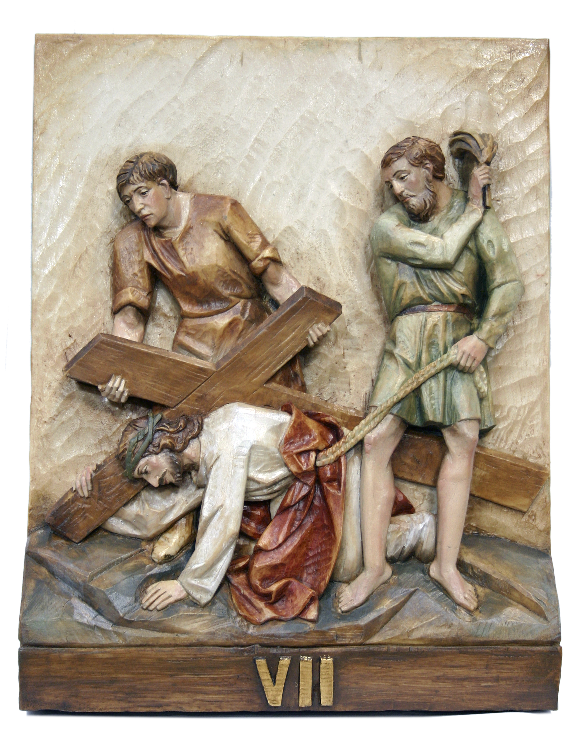 Via Crucis realizado en Arte Granda. Material resina policromada.