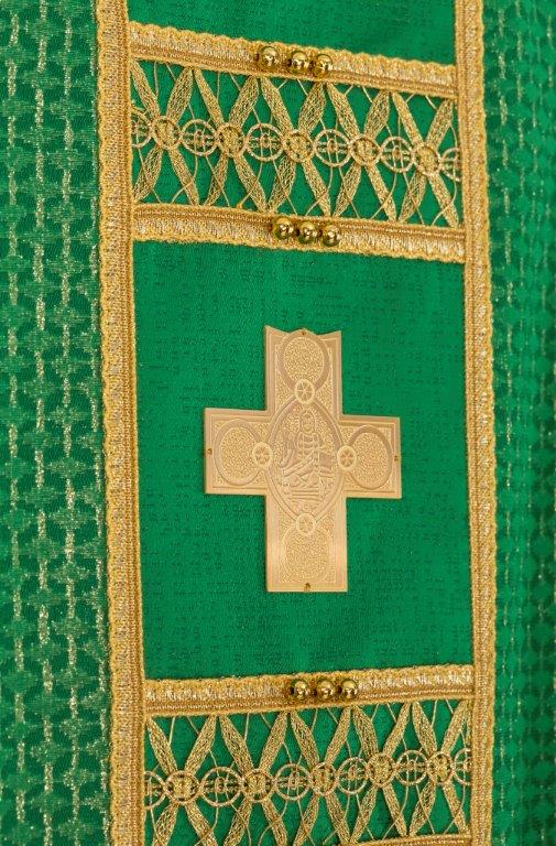 new green cross chasubles