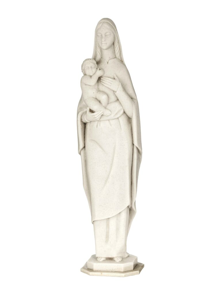 Virgen de pie con Niño acabado piedra