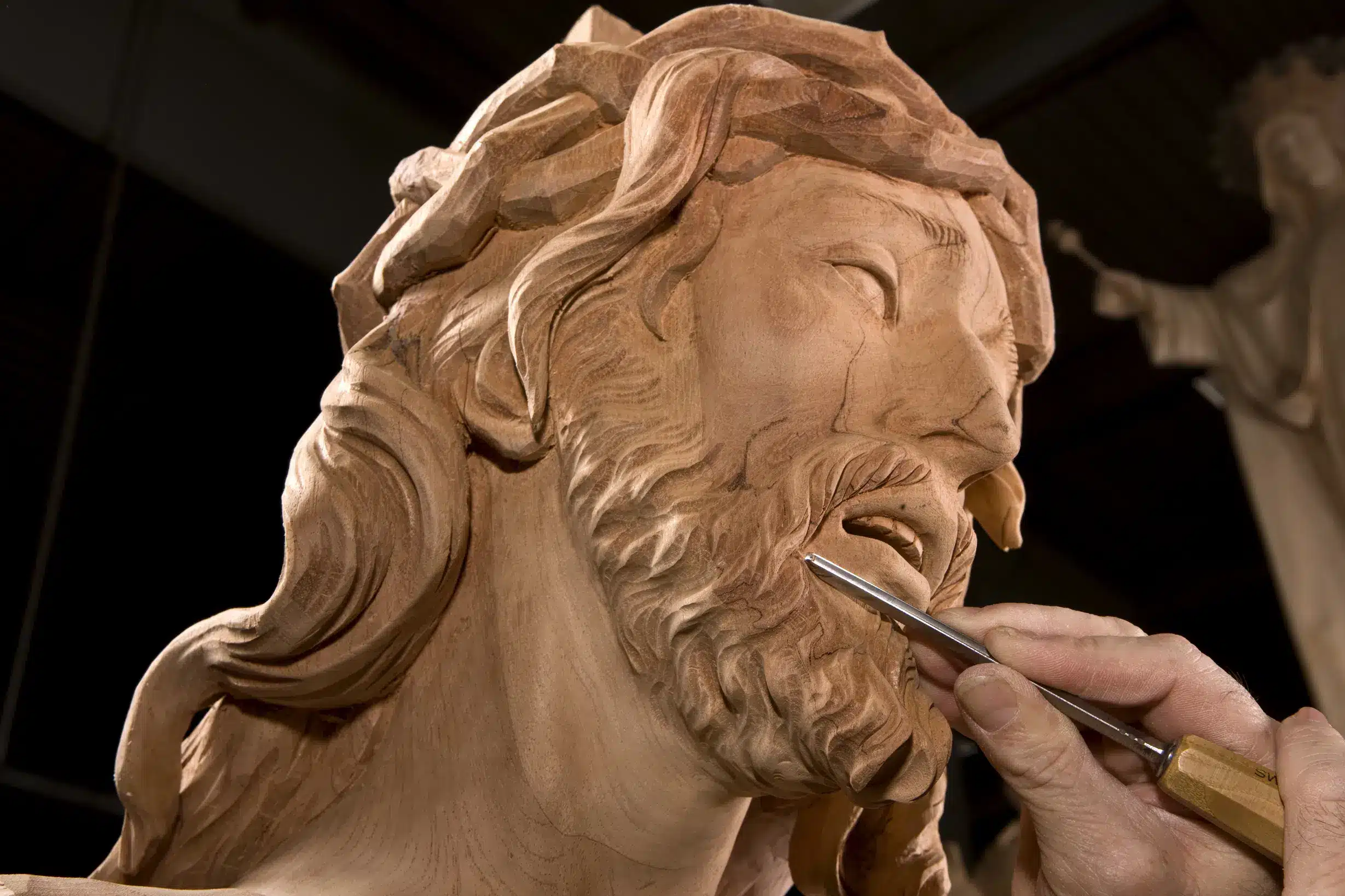Hand-carved religious statues