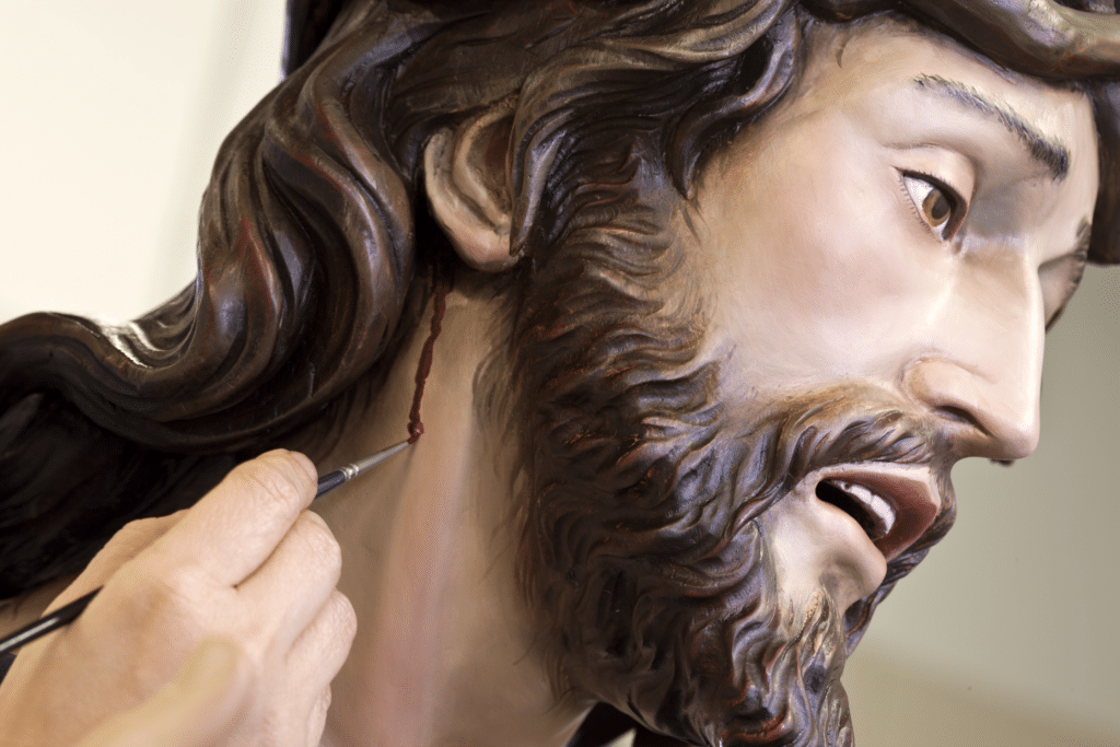 Estatuas religiosas talladas a mano para la devoción americana 5 image 3